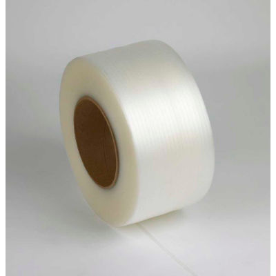 Machine Grade Strapping, 3/8"W x 12900'L x 0.024" Thick, 8 x 8" Core, Clear