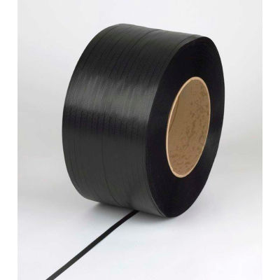 Machine Grade Strapping, 1/2"W x 9900'L x 0.023" Thick, 8 x 8" Core, Black