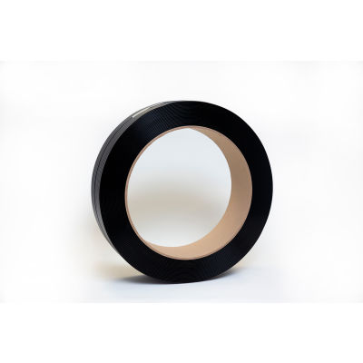 Machine Grade Strapping, 1/2"W x 7200'L x 0.024" Thick, 8 x 8" Core, Black