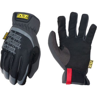 FastFit Work Gloves, Synthetic Leather w/TrekDry Cooling, Black, Medium