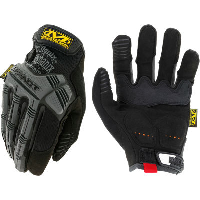 M-Pact Gloves, Synthetic Leather/D30 Palm Padding, Black/Gray, Medium
