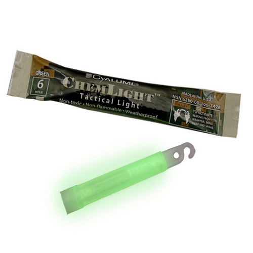 Chemlight Lightstick, 6-Hour, 4", Green - 100/BX