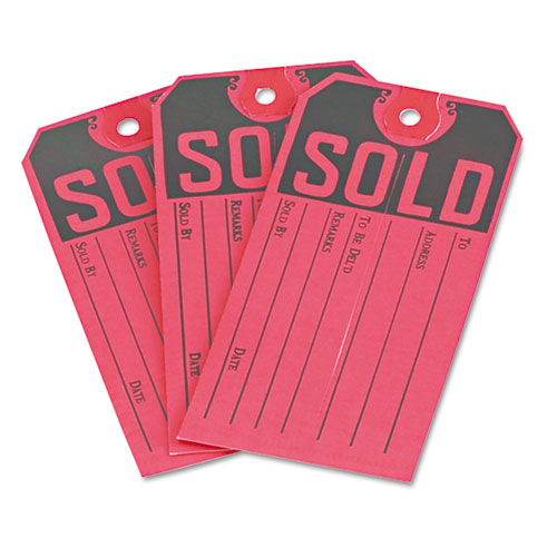 Sold Tags, Paper, 4 3/4 X 2 3/8, Red/black, 500/box