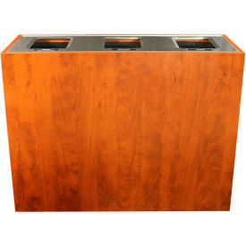 Aristata Triple Recycling & Trash Can, Mixed Recyclables/Compost/Waste, 45 Gal, Wooden
