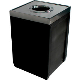 Evolve Cube Recycling Can, Cans & Bottles, 50 Gallon, Black
