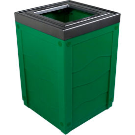 Evolve Cube Recycling Can, 50 Gallon, Green