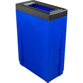 Evolve Cube Recycling Can, Cans & Bottles, 23 Gallon, Blue