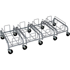 Waste Watcher Metal Quad Dolly, Gray