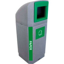 Outdoor Octo Container - Paper, 32 Gallon - Graystone/Green