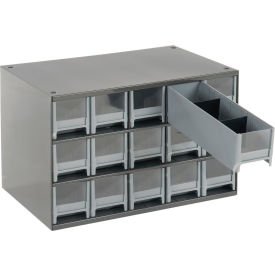 Steel Small Parts Storage Cabinet 17"W x 11"D x 11"H w/ 15 Gray Drawers