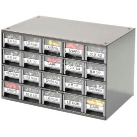Steel Small Parts Storage Cabinet 19320 - 17"W x 11"D x 11"H w/ 20 Gray Drawers