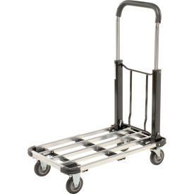 Folding Platform Truck with Telescopic Aluminum Deck 300 Lb Capacity