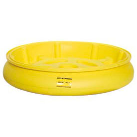 Drum Tray with Grating for 30 and 55 Gallon Drums - Yellow with Black Grating