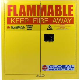 Flammable Cabinet, Manual Close Double Door, 30 Gallon, 43"Wx18"Dx44"H