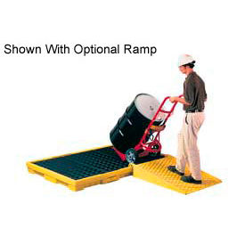 6 Drum Spill Containment Platform - Yellow with No Drain