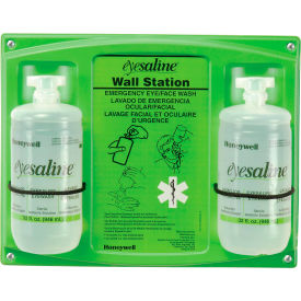 Emergency Eye/Face Wash, 32 Oz. Double Bottle Station