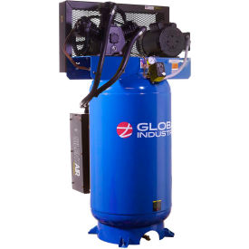 Silent Air Compressor, Two Stage Piston, 5 HP, 80 Gal., 1 Phase, 230V