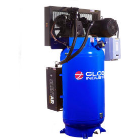 Silent Air Compressor, Two Stage Piston, 7.5 HP, 80 Gal., 1 Phase, 230V