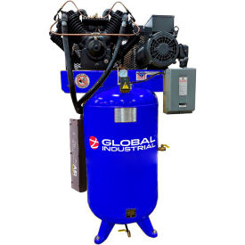 Silent Air Compressor, Two Stage Piston, 10 HP, 80 Gal., 1 Phase, 230V