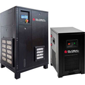 Tankless Rotary Screw Compressor with Dryer, 10 HP, 1 Phase, 230V