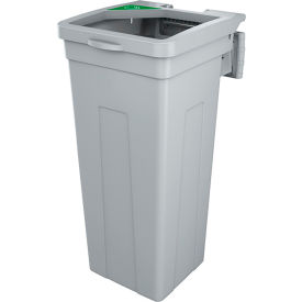 Rise Single Paper Waste Container, 13-11/16"W x 12-7/8"D x 27-1/2"H, Gray