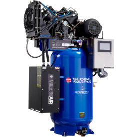 Silent 2 Stage Air Compressor, Variable Speed, 10HP, 80 Gal, 1&3PH 208V-230V
