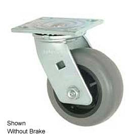 Swivel Plate Caster 6" TPR Wheel with Brake