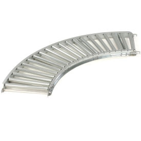 1-3/8" Dia. Aluminum Roller Conveyor Curved Section 90-degree bend 18" radius