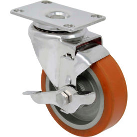 Swivel Top Plate Caster - 4" Diameter Sterilizer with Top Lock and Stainless Steel Core