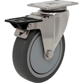 4" Swivel Top Plate Caster - Precision Bearings with Top Lock Brake