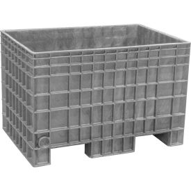 Plastic Agricultural Bulk Container, 42"L x 29"W x 28"H, 900 lb. Capacity, Light Gray