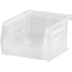 Plastic Hang & Stack Bin, 5-3/8"L x 4-1/8"W x 3"H, Clear