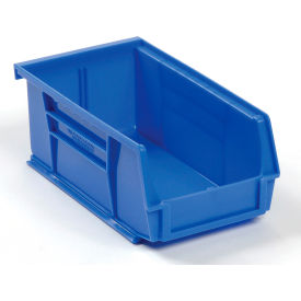 Plastic Hang & Stack Bin, 7-3/8"L x 4-1/8"W x 3"H, Blue