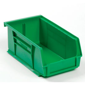 Plastic Hang & Stack Bin, 7-3/8"L x 4-1/8"W x 3"H, Green