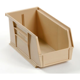 Plastic Hang & Stack Bin, 10-7/8"L x 5-1/2"W x 5"H, Beige