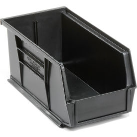Plastic Hang & Stack Bin, 10-7/8"L x 5-1/2"W x 5"H, Black