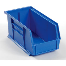 Plastic Hang & Stack Bin, 10-7/8"L x 5-1/2"W x 5"H, Blue