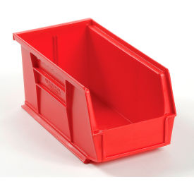 Plastic Hang & Stack Bin, 10-7/8"L x 5-1/2"W x 5"H, Red