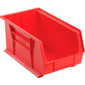 Plastic Hang & Stack Bin, 14-3/4"L x 8-1/4"W x 7"H, Red