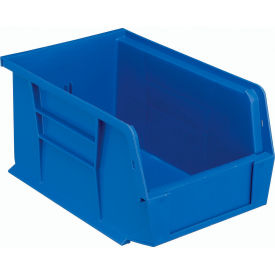 Plastic Hang & Stack Bin, 9-1/4"L x 6"W x 5"H, Blue