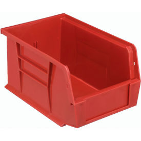 Plastic Hang & Stack Bin, 9-1/4"L x 6"W x 5"H, Red