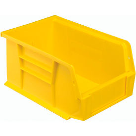 Plastic Hang & Stack Bin, 9-1/4"L x 6"W x 5"H, Yellow
