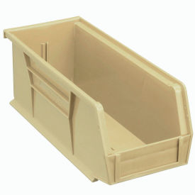 Plastic Hang & Stack Bin, 10-7/8"L x 4-1/8"W x 4"H, Beige