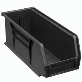 Plastic Hang & Stack Bin, 10-7/8"L x 4-1/8"W x 4"H, Black