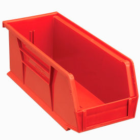 Plastic Hang & Stack Bin, 10-7/8"L x 4-1/8"W x 4"H, Red