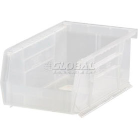 Plastic Hang & Stack Bin, 9-1/4"L x 6"W x 5"H, Clear