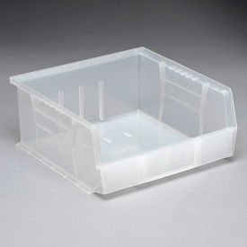 Plastic Hang & Stack Bin, 10-7/8"L x 11"W x 5"H, Clear
