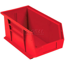 Plastic Hang & Stack Bin, 18"L x 8-1/4"W x 9"H, Red