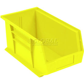 Plastic Hang & Stack Bin, 18"L x 8-1/4"W x 9"H, Yellow