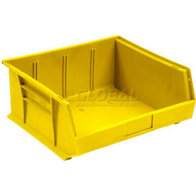 Plastic Hang & Stack Bin, 10-7/8"L x 11"W x 5"H, Yellow